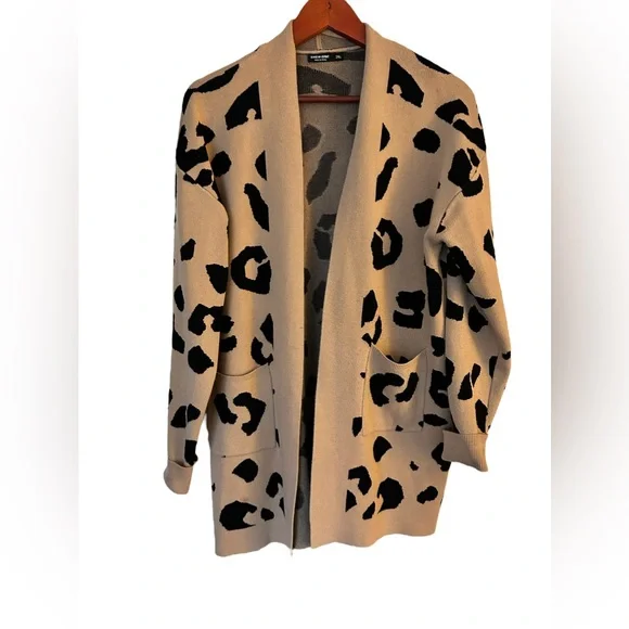 SHEIN Animal print mid length cardigan - Picture 1 of 4